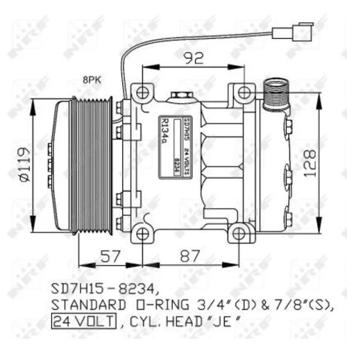 Kompresor klimatizácie NRF 32807G - obr. 1