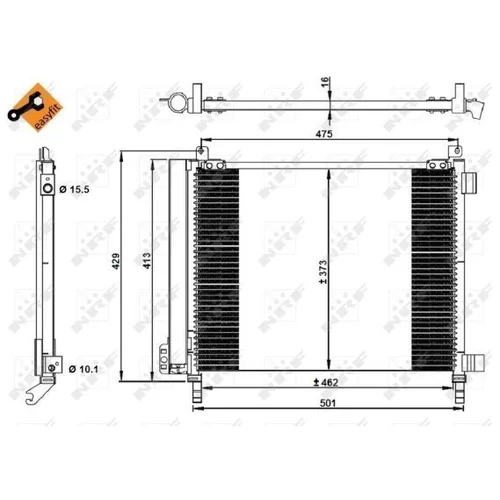 Kondenzátor klimatizácie NRF 350228 - obr. 2