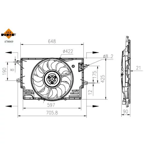 Ventilátor chladenia motora NRF 470069