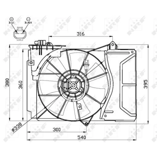 Ventilátor chladenia motora NRF 47055 - obr. 1