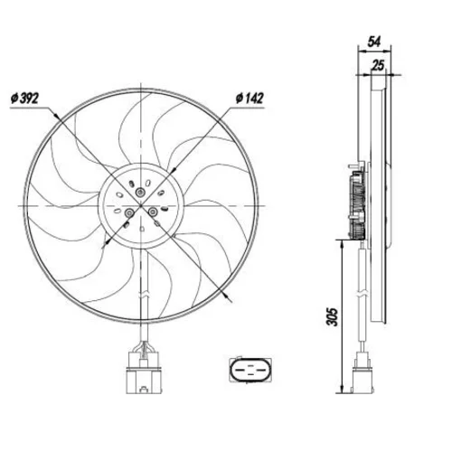 Ventilátor chladenia motora NRF 47926 - obr. 4