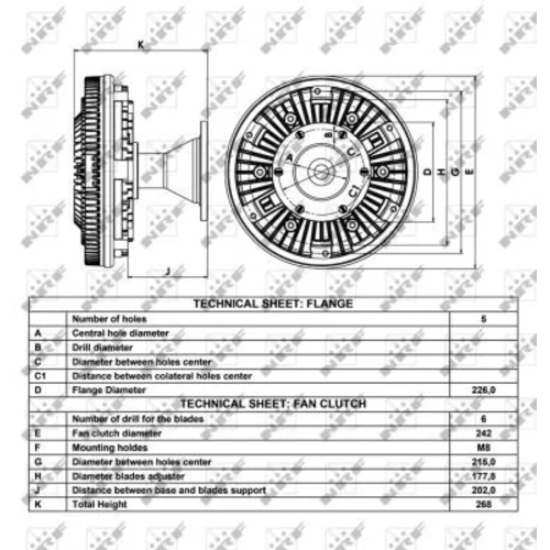 Spojka ventilátora chladenia NRF 49015 - obr. 3