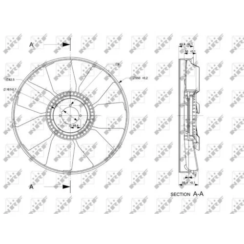 Koleso ventilátora chladenia motora NRF 49849 - obr. 1