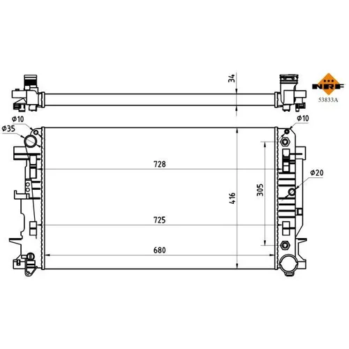 Chladič motora NRF 53833A - obr. 4