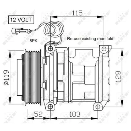 Kompresor klimatizácie NRF 32660 - obr. 4