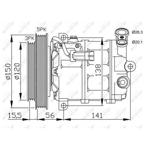 Kompresor klimatizácie NRF 32673G - obr. 4