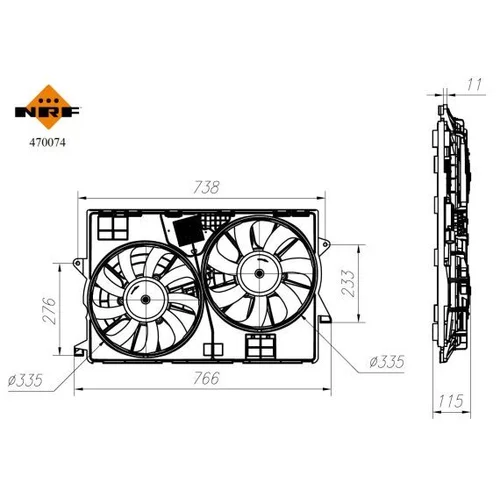 Ventilátor chladenia motora NRF 470074