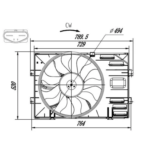 Ventilátor chladenia motora NRF 47918 - obr. 4