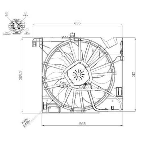 Ventilátor chladenia motora NRF 47955