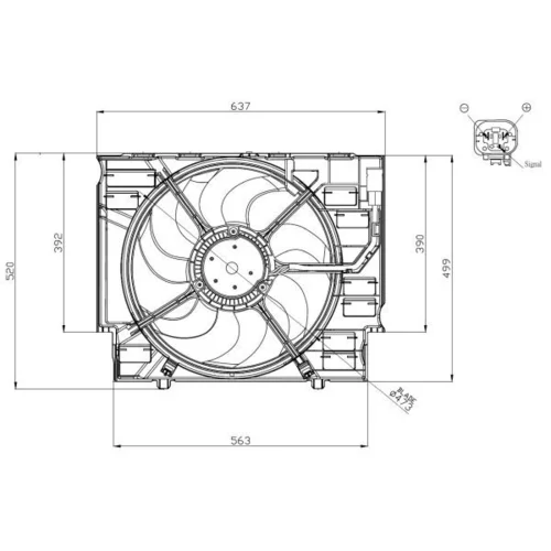 Ventilátor chladenia motora NRF 47960