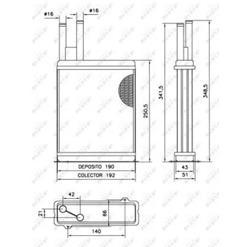 Výmenník tepla vnútorného kúrenia NRF 52066 - obr. 4