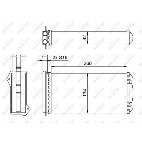 Výmenník tepla vnútorného kúrenia NRF 52220 - obr. 1