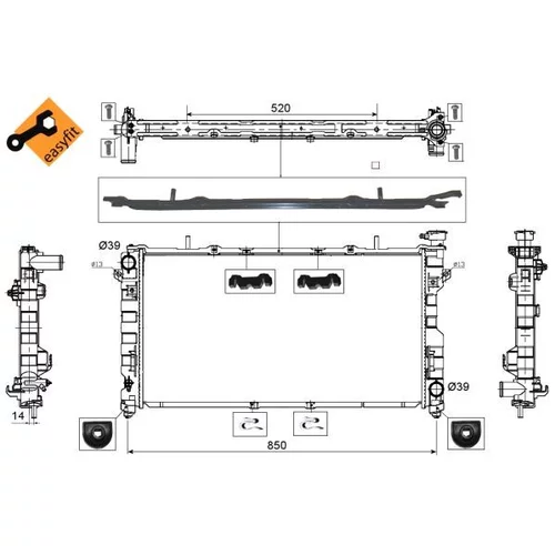 Chladič motora NRF 53734 - obr. 4