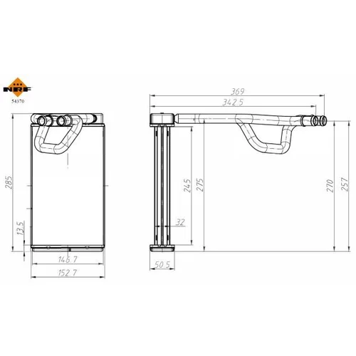 Výmenník tepla vnútorného kúrenia NRF 54370 - obr. 4