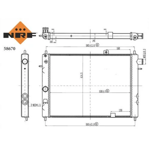 Chladič motora NRF 58670