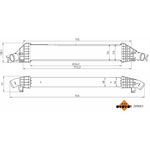 Chladič plniaceho vzduchu NRF 309083 - obr. 4