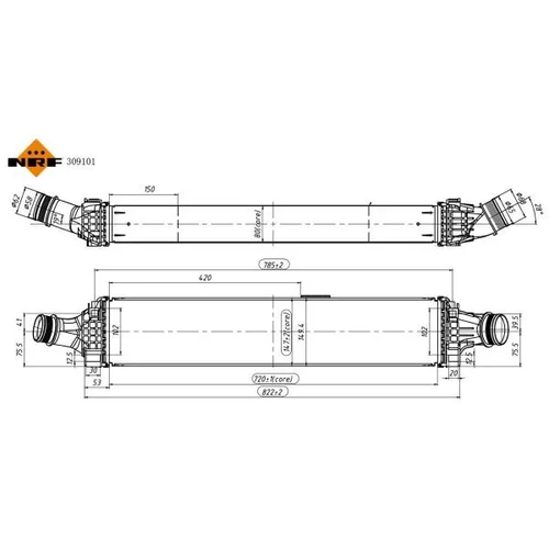 Chladič plniaceho vzduchu NRF 309101 - obr. 4