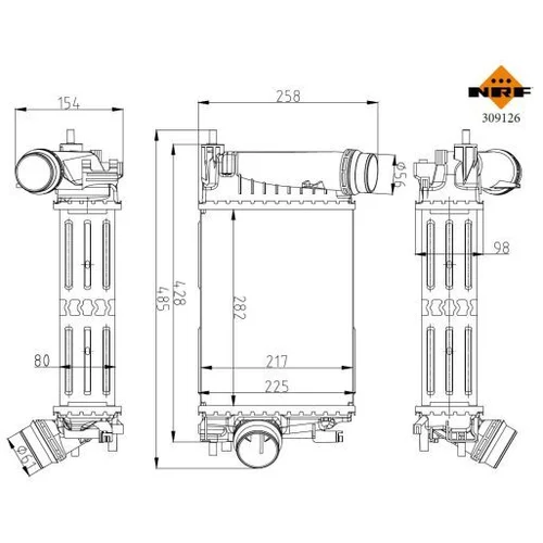 Chladič plniaceho vzduchu NRF 309126 - obr. 4