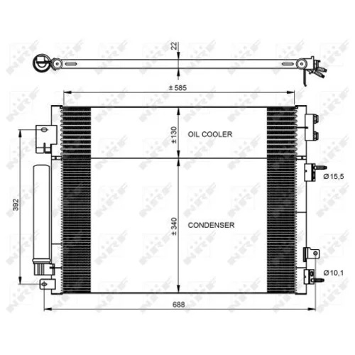 Kondenzátor klimatizácie NRF 350088 - obr. 3