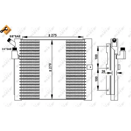 Kondenzátor klimatizácie NRF 35037 - obr. 3