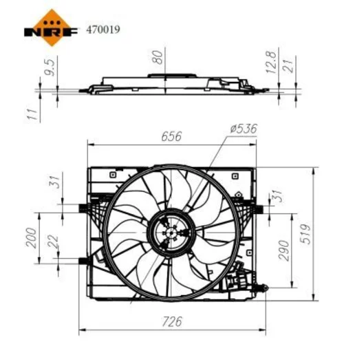 Ventilátor chladenia motora NRF 470019 - obr. 4