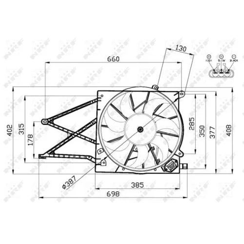 Ventilátor chladenia motora NRF 47582 - obr. 2