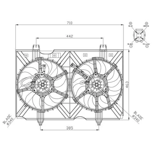 Ventilátor chladenia motora NRF 47942