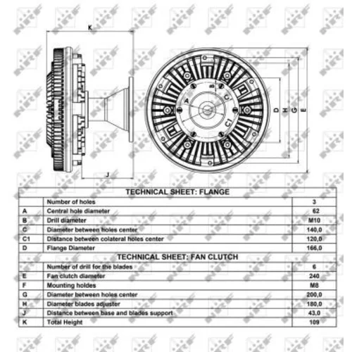 Spojka ventilátora chladenia NRF 49010 - obr. 4