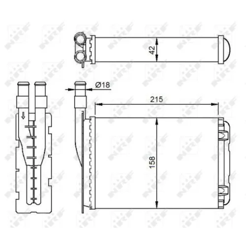 Výmenník tepla vnútorného kúrenia NRF 507339 - obr. 2