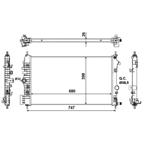 Chladič motora NRF 53776 - obr. 3