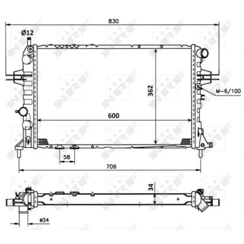 Chladič motora NRF 53898A - obr. 3