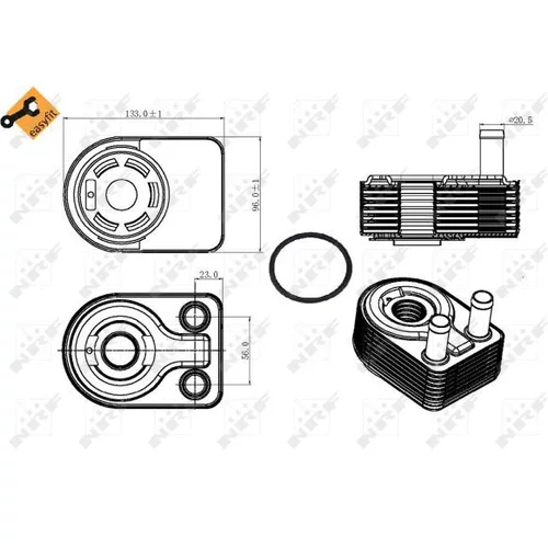 Chladič motorového oleja NRF 31312 - obr. 4