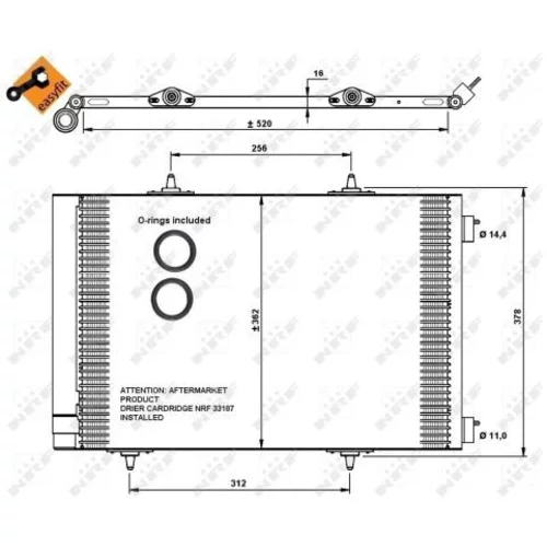 Kondenzátor klimatizácie 35779 /NRF/ - obr. 3