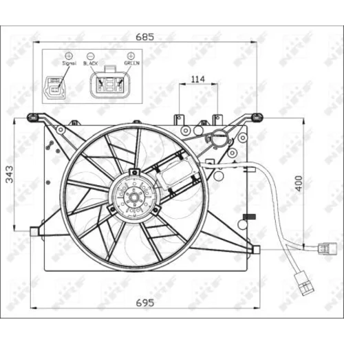 Ventilátor chladenia motora NRF 47460 - obr. 2