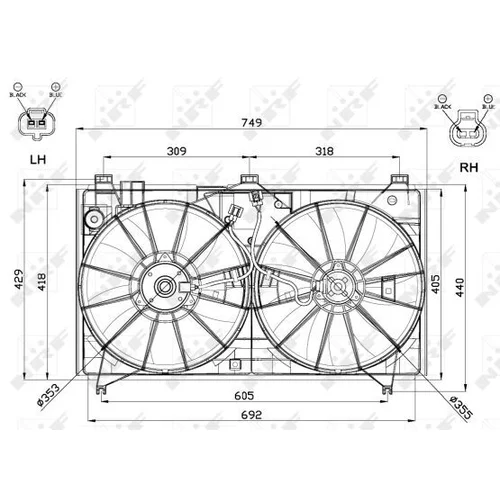 Ventilátor chladenia motora NRF 47566