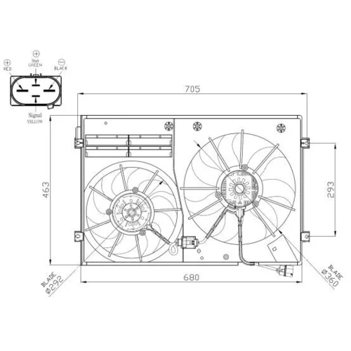 Ventilátor chladenia motora NRF 47941