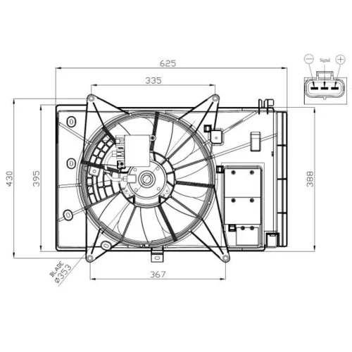 Ventilátor chladenia motora NRF 47949