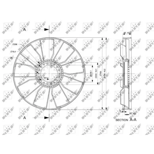 Koleso ventilátora chladenia motora NRF 49813 - obr. 1