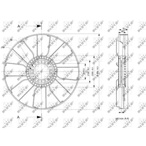 Koleso ventilátora chladenia motora NRF 49848 - obr. 1