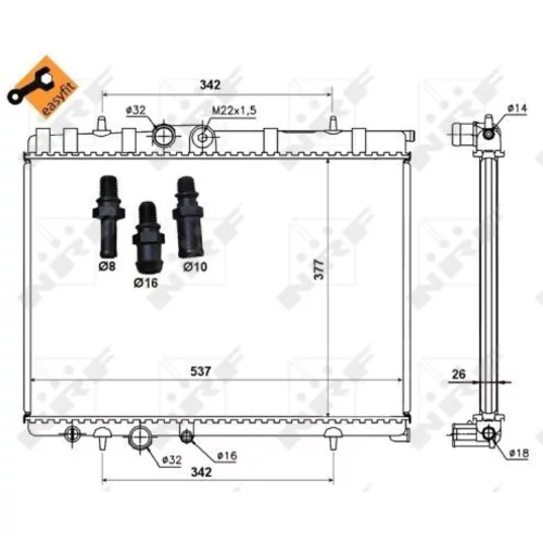 Chladič motora NRF 50440 - obr. 3