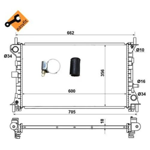 Chladič motora NRF 509615 - obr. 3