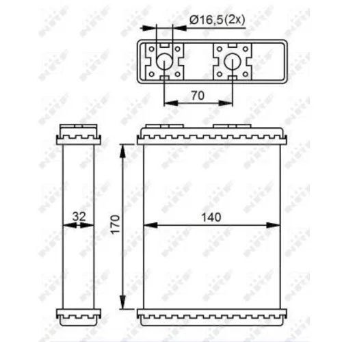 Výmenník tepla vnútorného kúrenia NRF 52230 - obr. 2