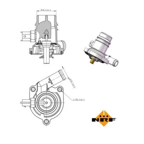 Termostat chladenia NRF 725025 - obr. 4