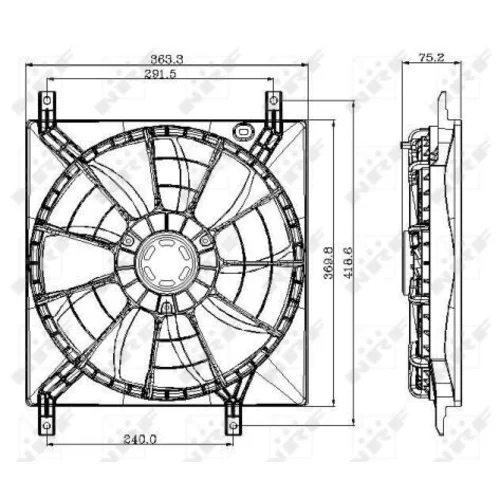 Ventilátor chladenia motora NRF 47257 - obr. 1