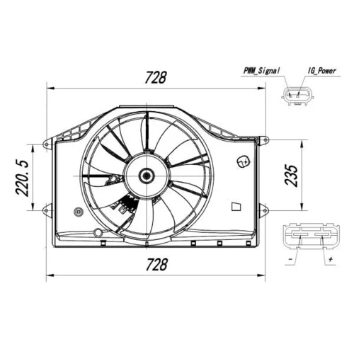 Ventilátor chladenia motora NRF 47939