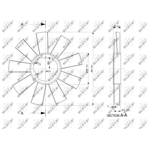 Koleso ventilátora chladenia motora NRF 49812 - obr. 1