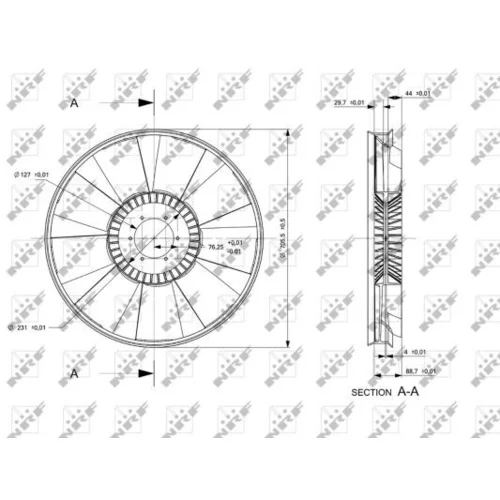 Koleso ventilátora chladenia motora NRF 49826 - obr. 1