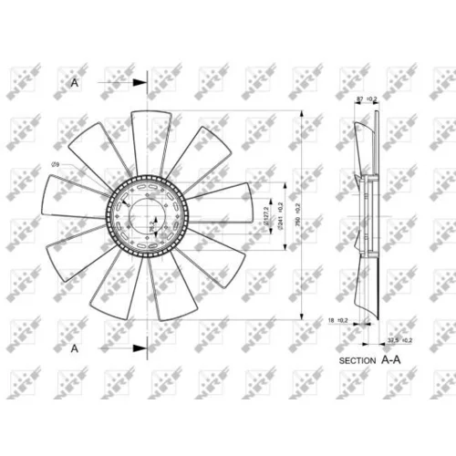 Koleso ventilátora chladenia motora NRF 49854 - obr. 1