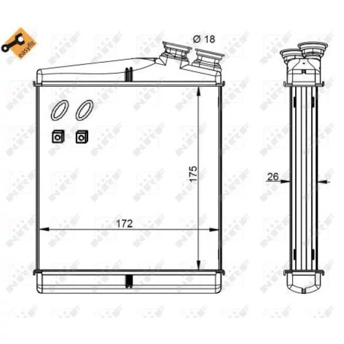 Výmenník tepla vnútorného kúrenia NRF 54340 - obr. 4