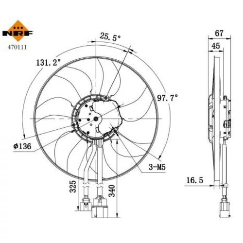 Ventilátor chladenia motora NRF 470111